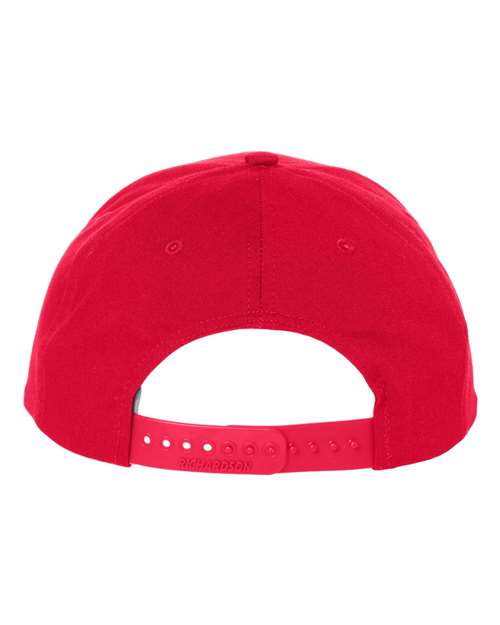 Richardson 212 Pro Twill Snapback Cap - Red - back
