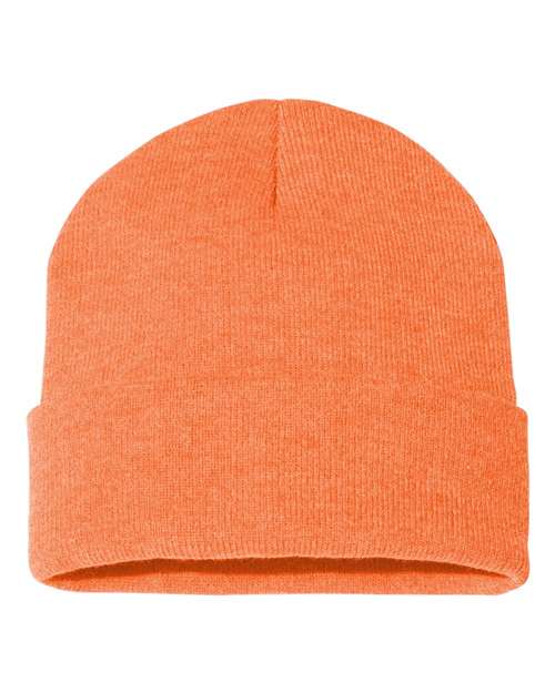 Sportsman SP12 12" Solid Cuffed Beanie - Heather Orange - front