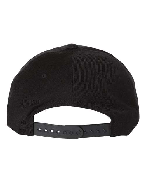 Yupoong 5789M Premium Five-Panel Curved Bill Snapback Cap - Black - back