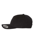 Yupoong 5789M Premium Five-Panel Curved Bill Snapback Cap - Black - side