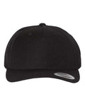 Yupoong 5789M Premium Five-Panel Curved Bill Snapback Cap - Black - front
