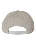 Yupoong 5789M Premium Five-Panel Curved Bill Snapback Cap - Heather Grey - back