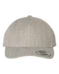 Yupoong 5789M Premium Five-Panel Curved Bill Snapback Cap - Heather Grey - front