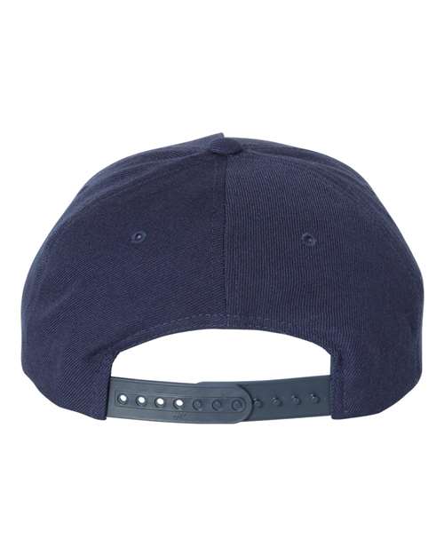 Yupoong 5789M Premium Five-Panel Curved Bill Snapback Cap - Navy - back
