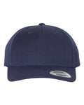 Yupoong 5789M Premium Five-Panel Curved Bill Snapback Cap - Navy - front