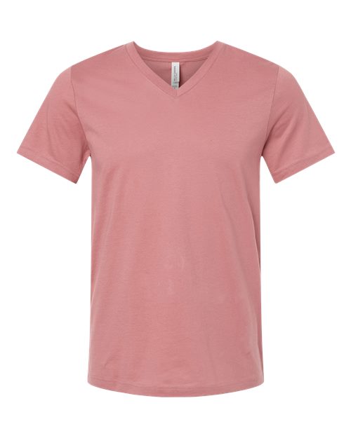 Bella + Canvas 3005 Jersey V-Neck Tee - Mauve - flat front