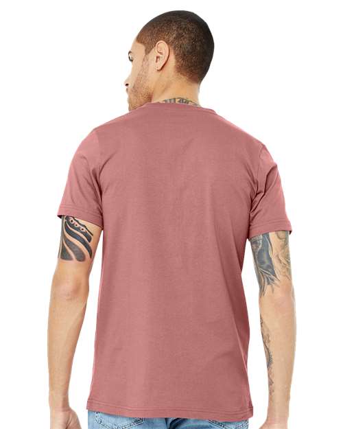 Bella + Canvas 3005 Jersey V-Neck Tee - Mauve - model back