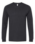 Bella+Canvas 3501 Unisex Jersey Long Sleeve Tee - Vintage Black - flat front
