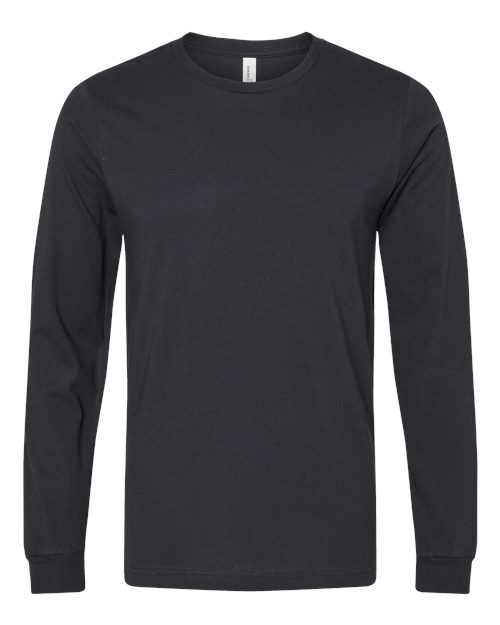 Bella+Canvas 3501 Unisex Jersey Long Sleeve Tee - Vintage Black - flat front