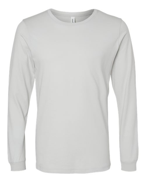 Bella+Canvas 3501 Unisex Jersey Long Sleeve Tee - Silver - flat front