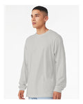 Bella+Canvas 3501 Unisex Jersey Long Sleeve Tee - Silver - model side