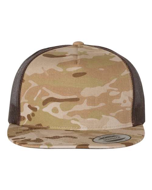 Yupoong 6006 Classic Five-Panel Trucker Cap - Multicam Arid/ Brown - front