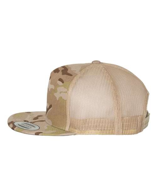 Yupoong 6006 Classic Five-Panel Trucker Cap - Multicam Arid/ Tan - side