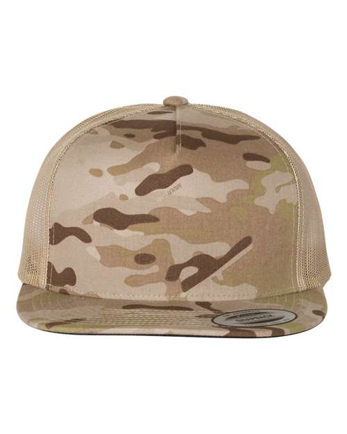 Yupoong 6006 Classic Five-Panel Trucker Cap - Multicam Arid/ Tan - front