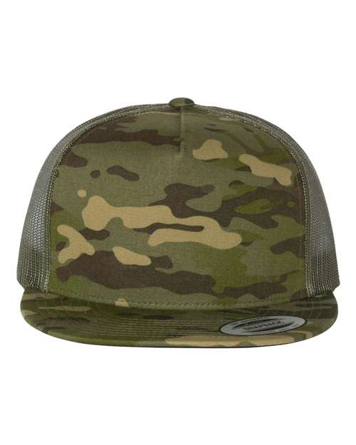 Yupoong 6006 Classic Five-Panel Trucker Cap - Multicam Tropic/ Green - front