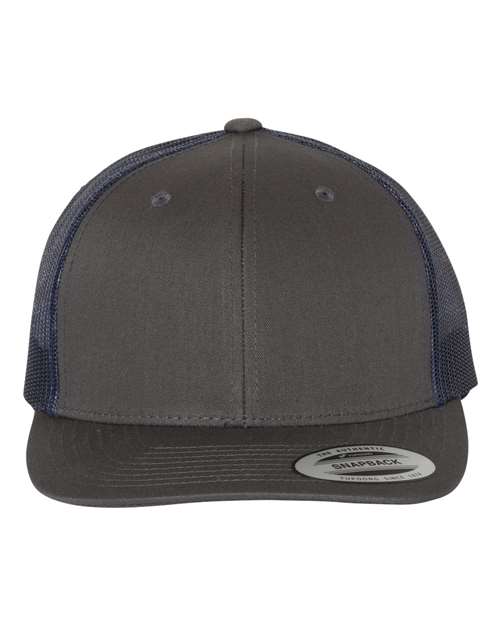 Yupoong 6606 Retro Trucker Cap - Charcoal/ Navy - front