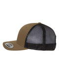 Yupoong 6606 Retro Trucker Cap - Coyote Brown/ Black - side