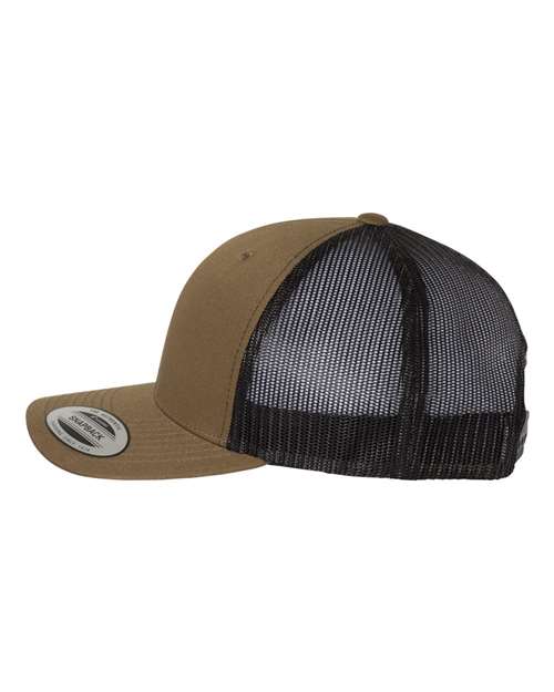 Yupoong 6606 Retro Trucker Cap - Coyote Brown/ Black - side