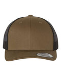 Yupoong 6606 Retro Trucker Cap - Coyote Brown/ Black - front