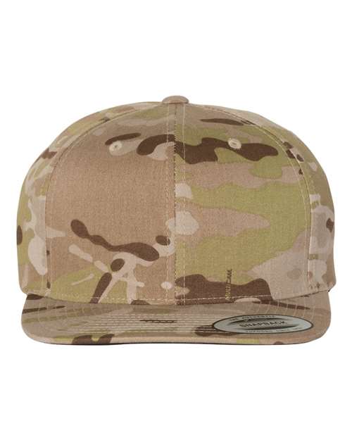 Yupoong 6089M Premium Flat Bill Snapback Cap - Multicam Arid - front