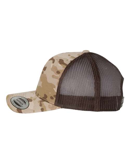 Yupoong 6606 Retro Trucker Cap - Multicam Arid/ Brown - side
