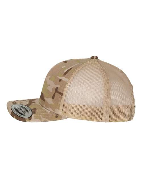 Yupoong 6606 Retro Trucker Cap - Multicam Arid/ Tan - side