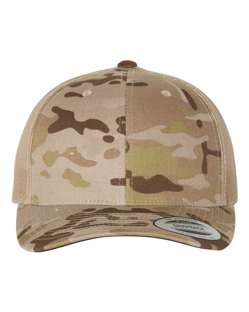 Yupoong 6606 Retro Trucker Cap - Multicam Arid/ Tan - front