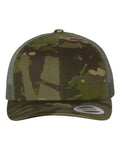 Yupoong 6606 Retro Trucker Cap - Multicam Tropic/ Green - front