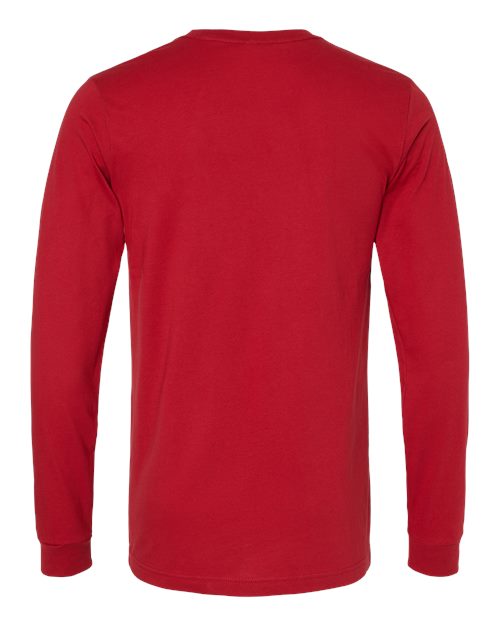 Bella+Canvas 3501 Unisex Jersey Long Sleeve Tee - Canvas Red - back