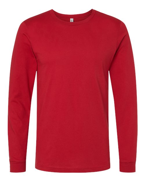 Bella+Canvas 3501 Unisex Jersey Long Sleeve Tee - Canvas Red - flat front