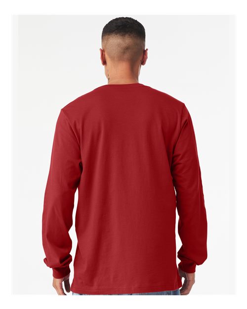 Bella+Canvas 3501 Unisex Jersey Long Sleeve Tee - Canvas Red - model back