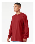 Bella+Canvas 3501 Unisex Jersey Long Sleeve Tee - Canvas Red - model side