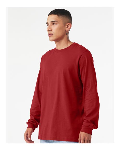 Bella+Canvas 3501 Unisex Jersey Long Sleeve Tee - Canvas Red - model side