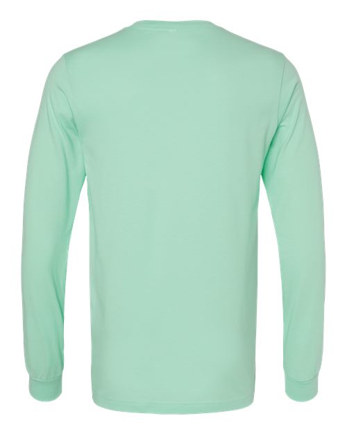 Bella+Canvas 3501 Unisex Jersey Long Sleeve Tee - Mint - back