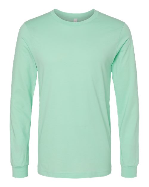 Bella+Canvas 3501 Unisex Jersey Long Sleeve Tee - Mint - flat front