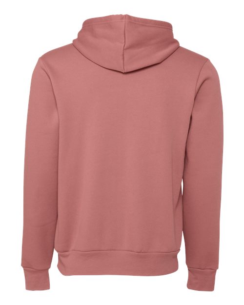 Bella+Canvas 3719 Unisex Sponge Fleece Pullover Hoodie - Mauve - back