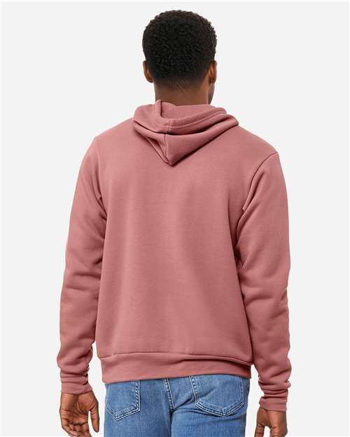 Bella+Canvas 3719 Unisex Sponge Fleece Pullover Hoodie - Mauve - model back