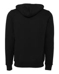 Bella+Canvas 3719 Unisex Sponge Fleece Pullover Hoodie - DTG Black - back