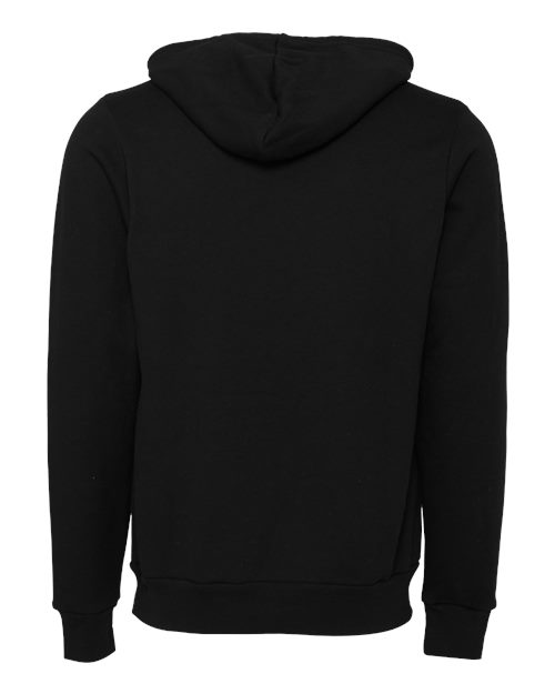 Bella+Canvas 3719 Unisex Sponge Fleece Pullover Hoodie - DTG Black - back