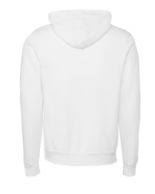 Bella+Canvas 3719 Unisex Sponge Fleece Pullover Hoodie - DTG White - back