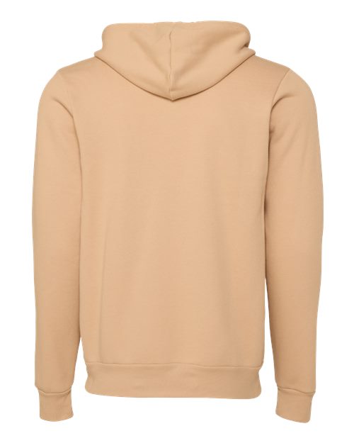 Bella + Canvas 3739 Sponge Fleece Full-Zip Hoodie Sweatshirt - Heather Sand Dune - back