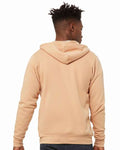 Bella + Canvas 3739 Sponge Fleece Full-Zip Hoodie Sweatshirt - Heather Sand Dune - model back