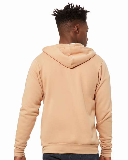Bella + Canvas 3739 Sponge Fleece Full-Zip Hoodie Sweatshirt - Heather Sand Dune - model back