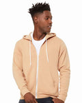 Bella + Canvas 3739 Sponge Fleece Full-Zip Hoodie Sweatshirt - Heather Sand Dune - model front