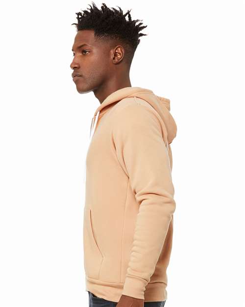 Bella + Canvas 3739 Sponge Fleece Full-Zip Hoodie Sweatshirt - Heather Sand Dune - model side