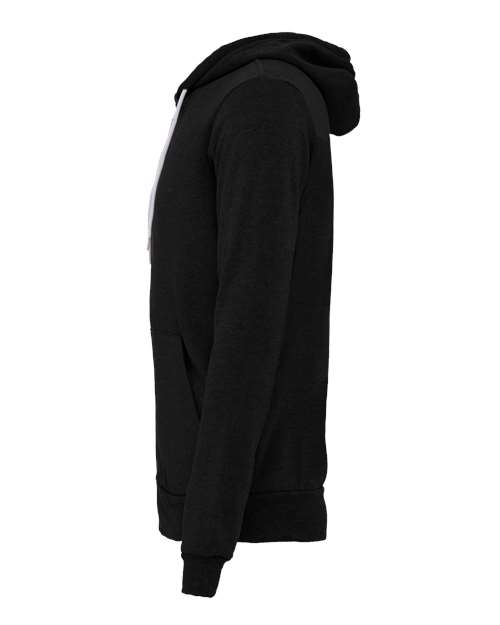 Bella + Canvas 3739 Sponge Fleece Full-Zip Hoodie Sweatshirt - Black Heather - side