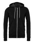 Bella + Canvas 3739 Sponge Fleece Full-Zip Hoodie Sweatshirt - Black Heather - flat front