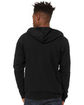 Bella + Canvas 3739 Sponge Fleece Full-Zip Hoodie Sweatshirt - Black Heather - model back