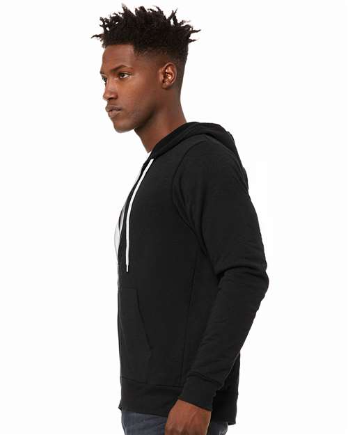 Bella + Canvas 3739 Sponge Fleece Full-Zip Hoodie Sweatshirt - Black Heather - model side