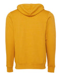 Bella + Canvas 3739 Sponge Fleece Full-Zip Hoodie Sweatshirt - Heather Mustard - back